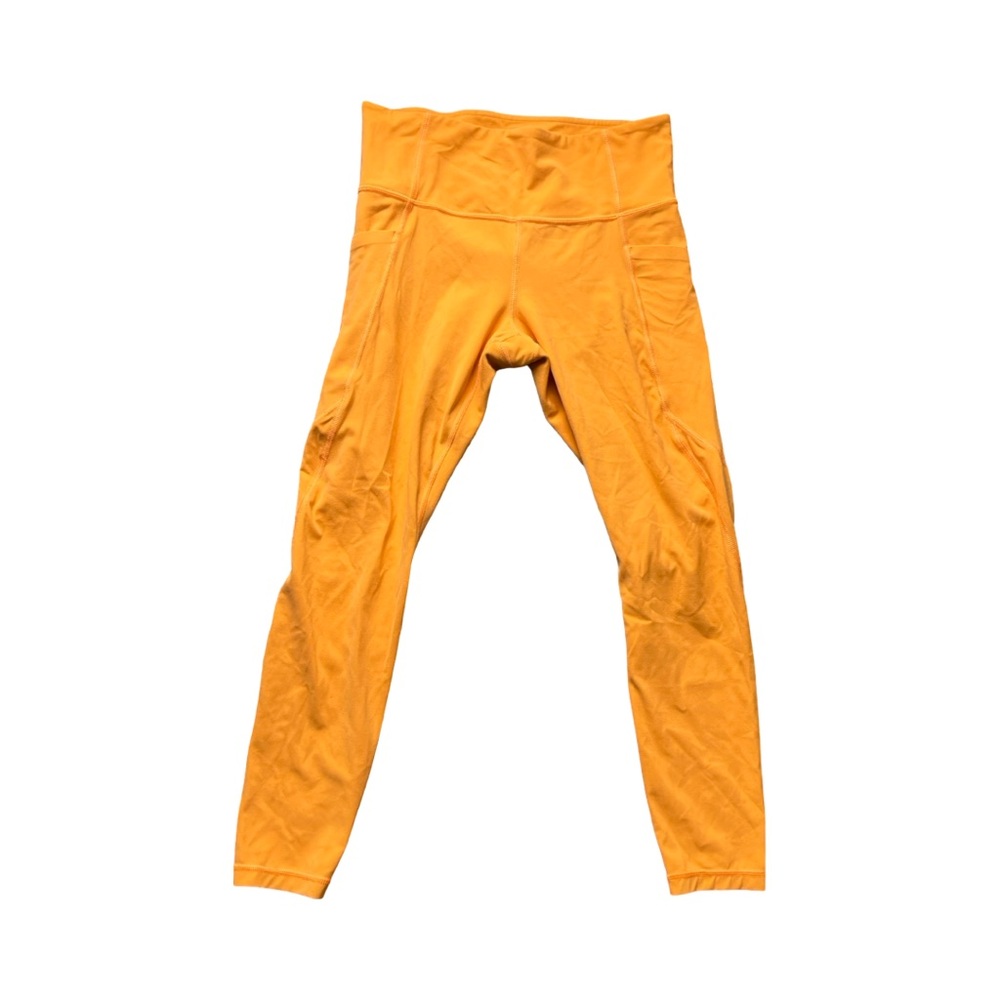Athleta Salutation Orange Pocket Leggings